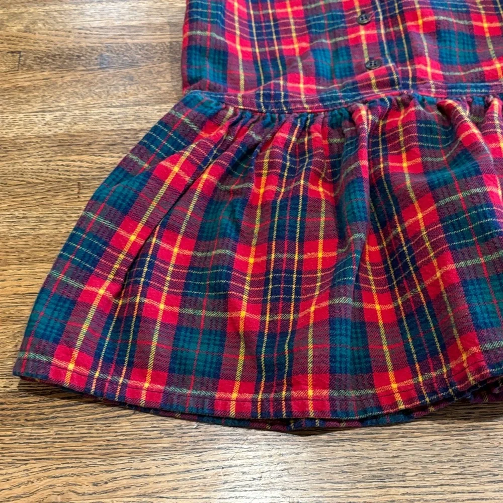 Vintage OshKosh B'gosh Flannel Red and Green Plaid Jumper Size 3T - Picture 4 of 10